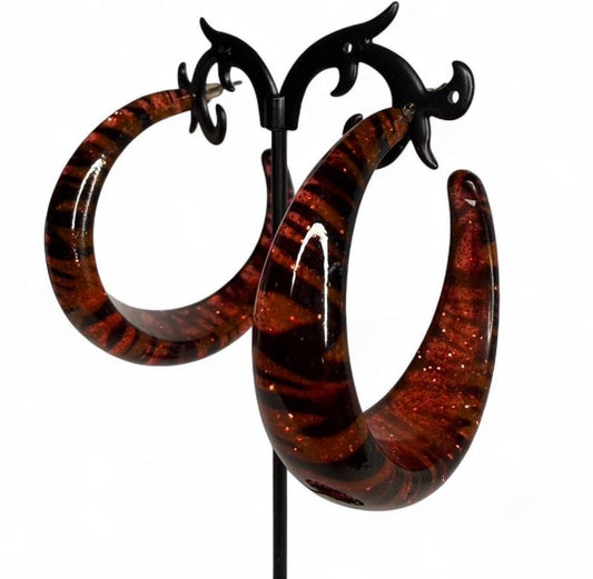 Zebra Print Hoop Earrings