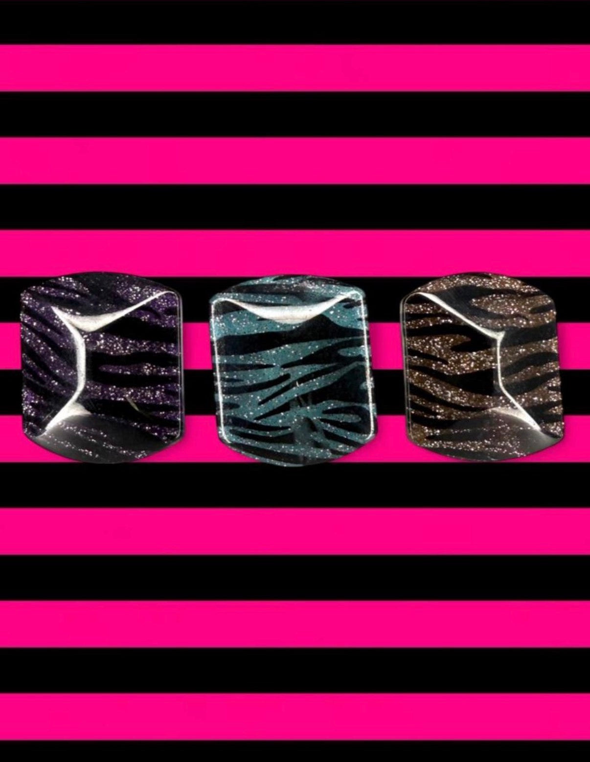 Y2K Glitter Zebra Ring