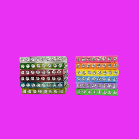 Y2K Square Clear/Solid Acrylic Rhinestone Bangles